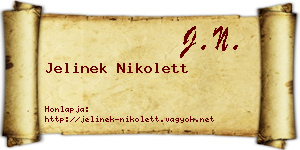 Jelinek Nikolett névjegykártya